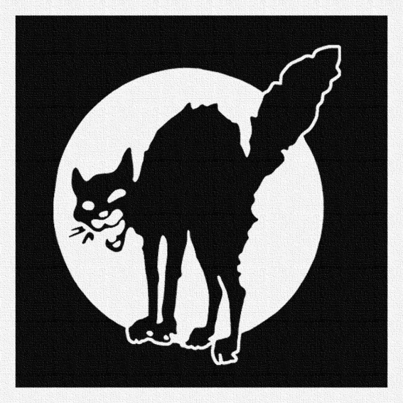Chat Noir - Patch à coudre - 9x9cm