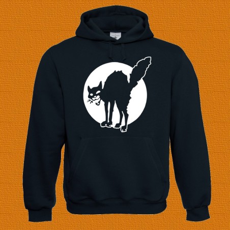 Chat Noir, sweat capuche noir.