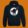 Chat Noir, sweat capuche noir.