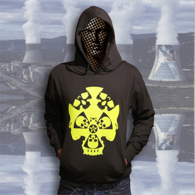 FUCKUSHIMA - sweat capuche anthracite en coton bio equitable