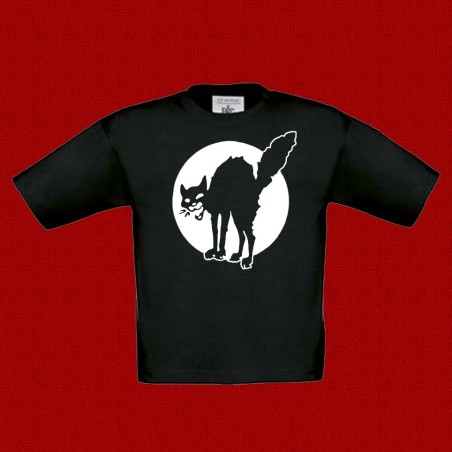 Chat Noir, t-shirt noir, enfant.