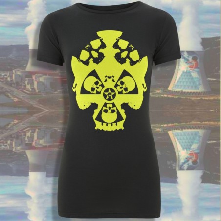 FUCKUSHIMA - t-shirt femme gris anthracite  en coton bio-équitable