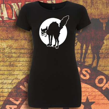 Chat Noir, t-shirt femme noir