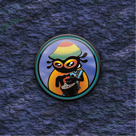 BADGE RASTA-JEMBE par Cosmix Mat