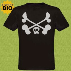 Tête de mort, t-shirt bio, homme, noir