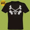 Tête de mort, t-shirt bio, homme, noir