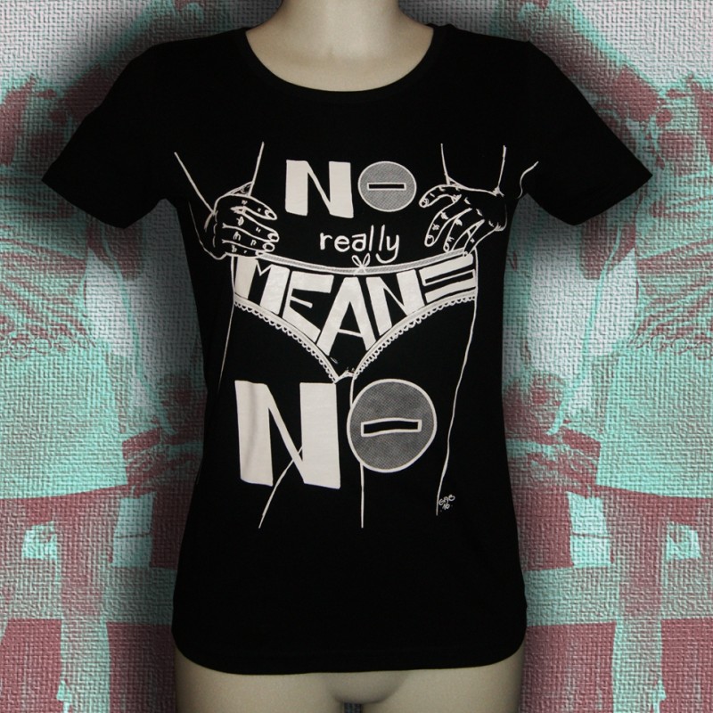 NO MEANS NO t-shirt féminin en coton bio-équitable