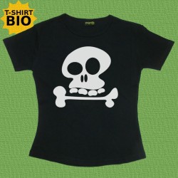Tête de mort, t-shirt bio, Femme, noir