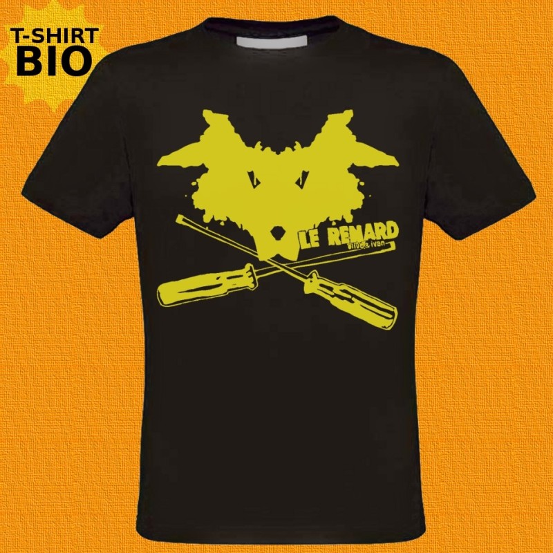 Le Renard, t-shirt bio, homme, noir