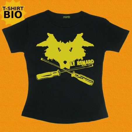 Le Renard, t-shirt bio noir, Femme