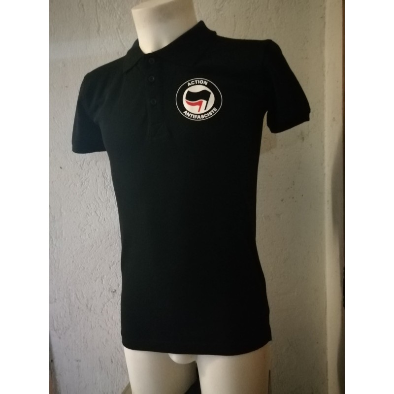 ANARTISANART les mauvais garçons font bonne impression ACTION ANTIFASCISTE polo taille masculine en coton bio-equitable