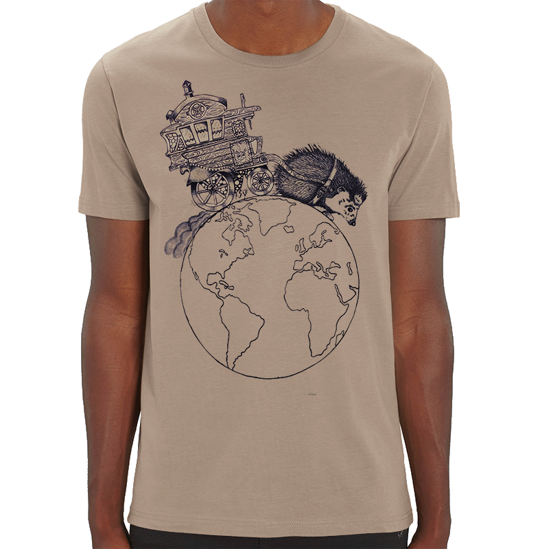 NIGLOBOHEM T-shirt masculin couleur noisette en coton bio-équitable